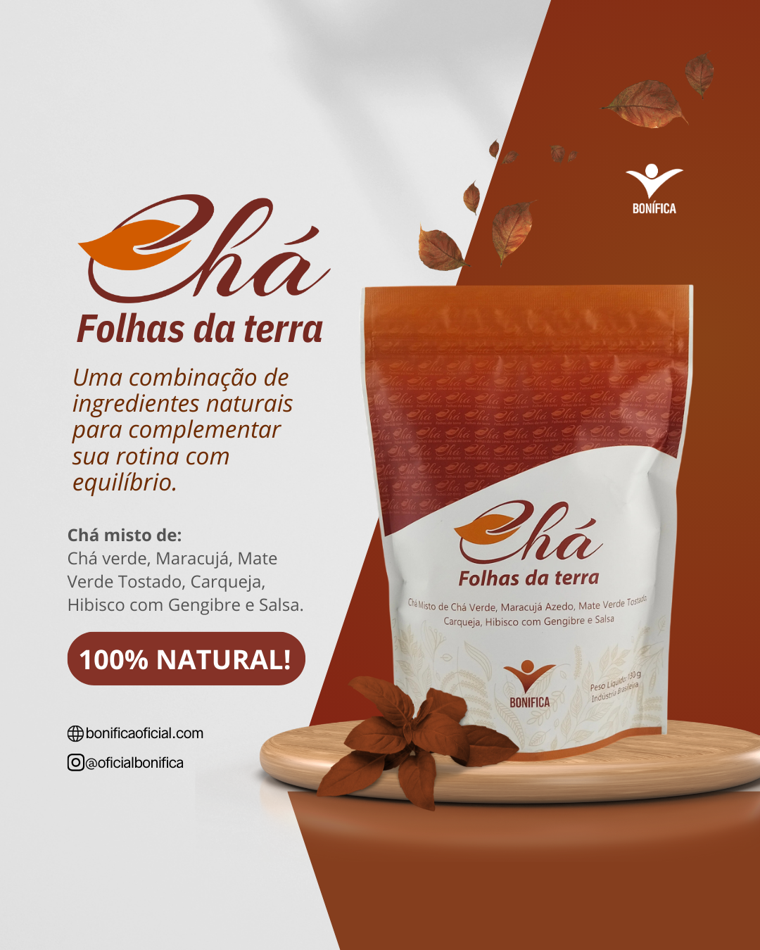 Chá folhas da terra